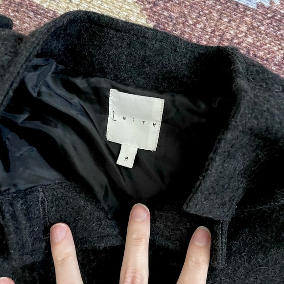 LIGHTLY WORN: Leigh Dark Grey Poncho With Pockets - Picture 2 of 2